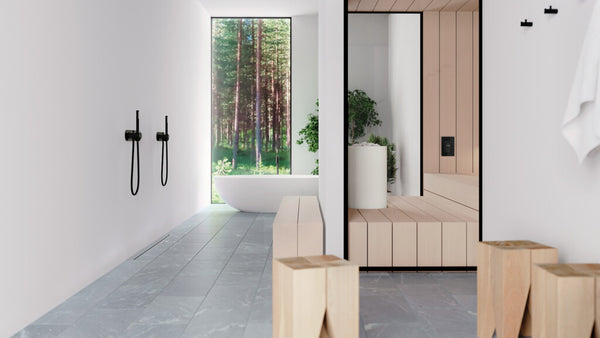 Round Electric Sauna Heater Tulikivi Usva White Inside Sauna, Front