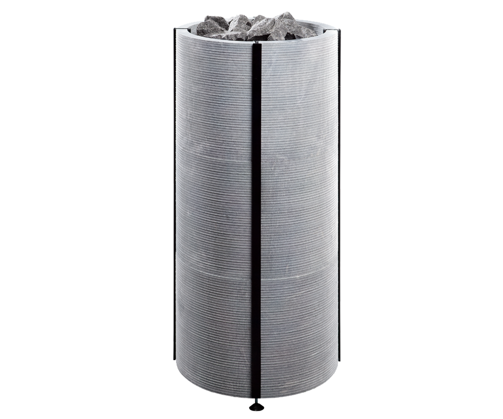 Round Standing Soapstone Cladded Electric Sauna Heater Tulikivi Naava