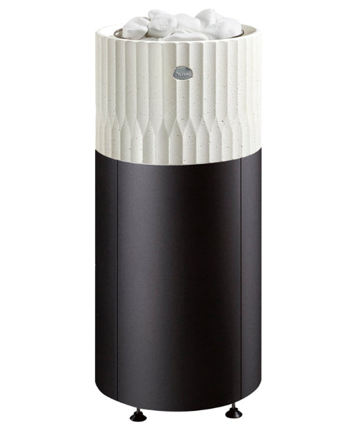 Integratable Round Standing Soapstone Cladded Electric Sauna Heater Tulikivi Riite Integrated