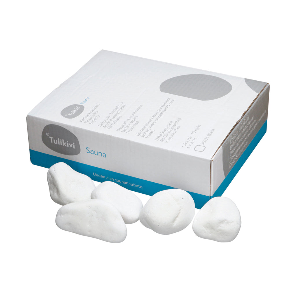 Tulikivi White Decorative Sauna Stones For All Sauna Heaters, Marble, 10 kg