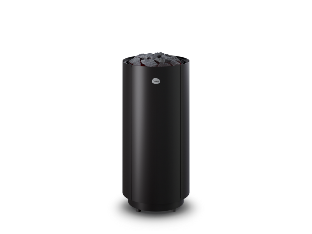 Round Electric Sauna Heater Tulikivi Usva Black, Front