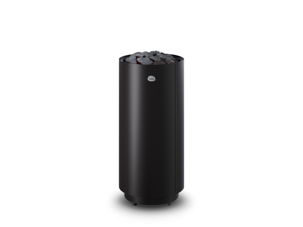 Round Electric Sauna Heater Tulikivi Usva Black, Front