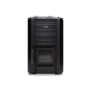 Narvi Black Wood Burning Sauna Heater on a white background
