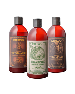 Kiukoo Sauna Fragrances and Tar Shampoo