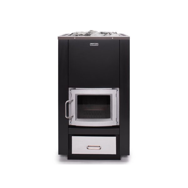 Narvi 30 Wood Burning Sauna Heater on a white background 
