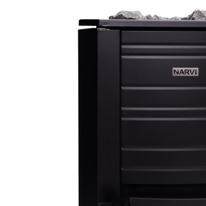 Narvi Black Wood Burning Sauna Heater on a white background
