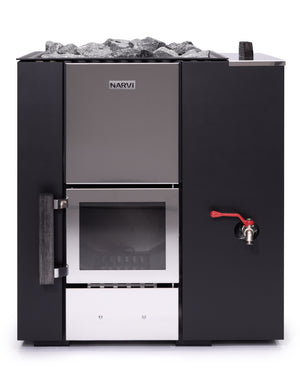 Narvi Kuru 20 WT Wood Burning Sauna Heater on a white background