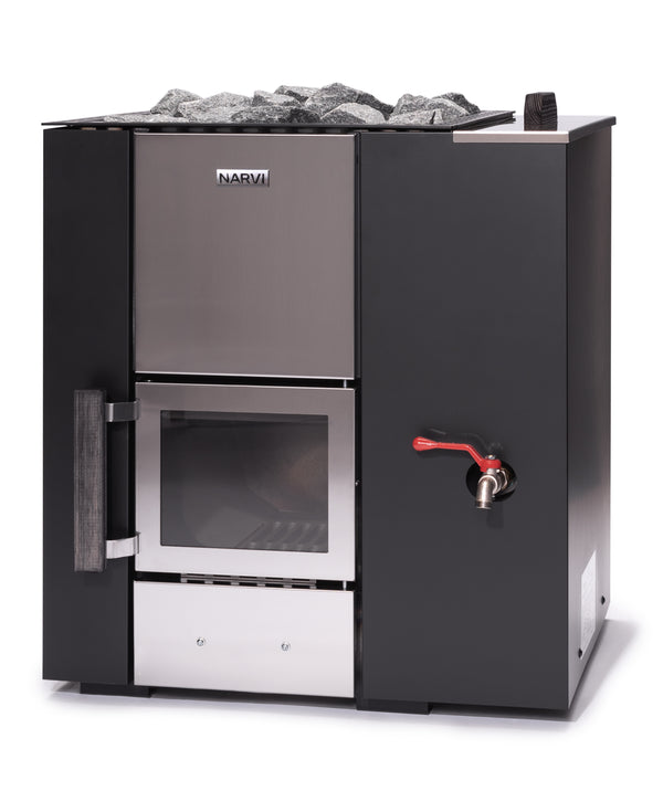 Narvi Kuru 20 WT Wood Burning Sauna Heater on a white background