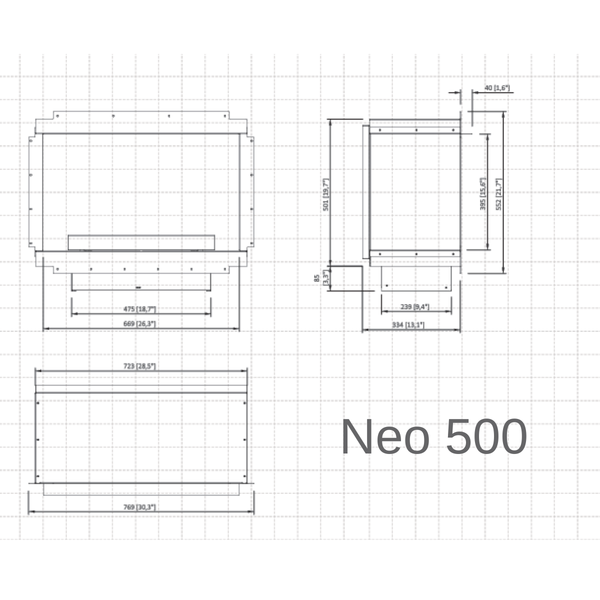 Modern planika fireplace dimensions