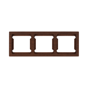 Wooden wall plate with three square openings on a white background