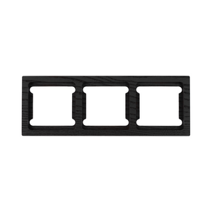 Black rectangular metal bracket on a white background