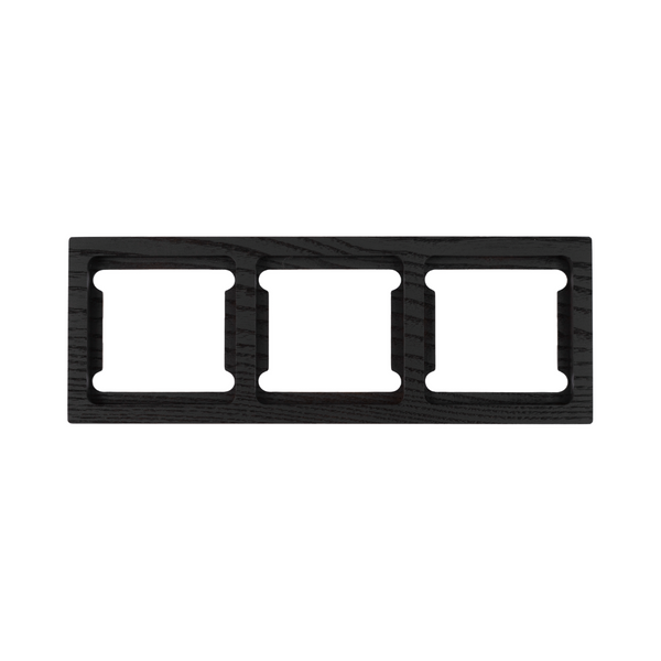 Black rectangular metal bracket on a white background