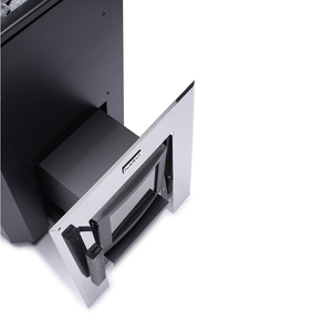 Narvi Black 20 Through Wall Wood Burning Sauna Heater on a white background