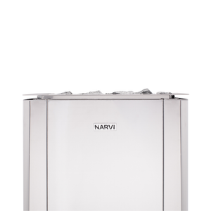 Narvi Ultra Small Stainless Electric Sauna Heater on a white background 