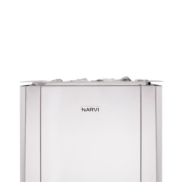 Narvi Ultra Small Stainless Electric Sauna Heater on a white background 