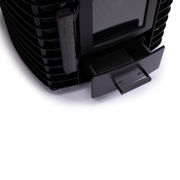 Narvi Velvet 20 Wood Burning Sauna Heater filled with grey sauna stones on a white background. 