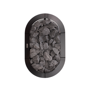 Narvi Peak Big Electric Sauna Heater filled with grey sauna stones on a white background