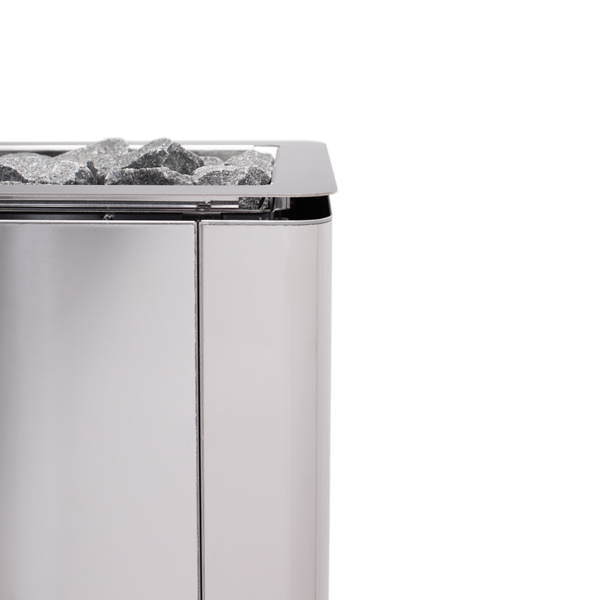 Narvi Ultra Small Stainless Electric Sauna Heater on a white background 