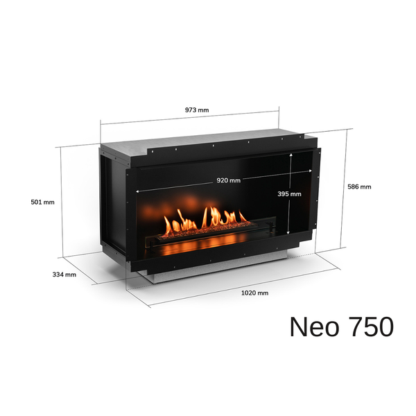 Modern planika fireplace dimensions
