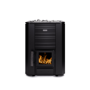 Narvi Black Wood Burning Sauna Heater on a white background