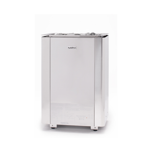 Narvi Ultra Small Stainless Electric Sauna Heater on a white background 