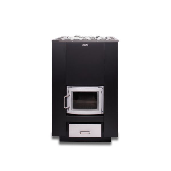 Narvi 30 Wood Burning Sauna Heater on a white background 