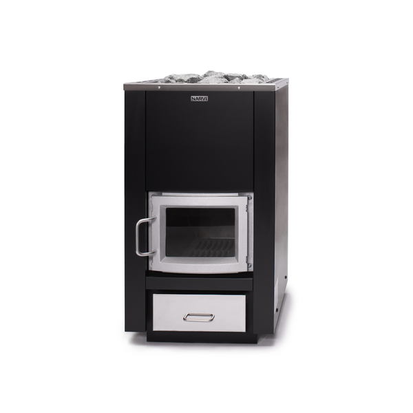 Narvi 30 Wood Burning Sauna Heater on a white background 