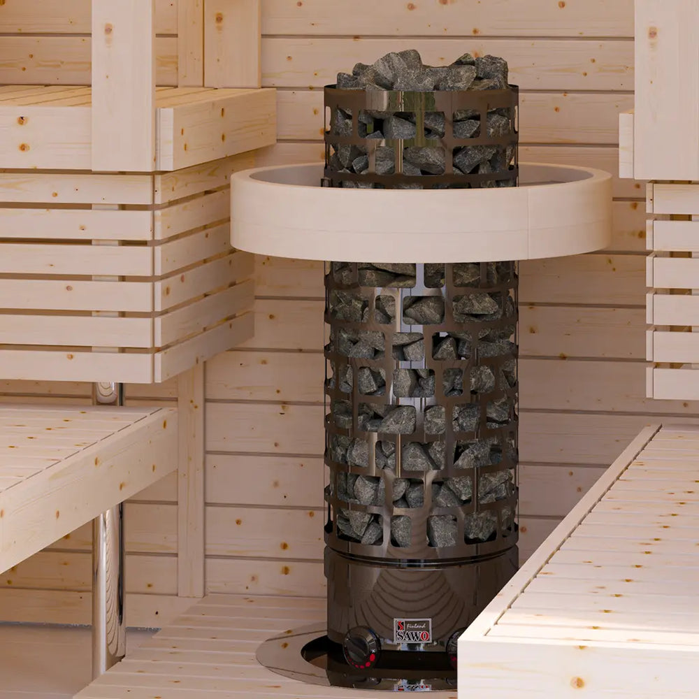 Electric Sauna Heater Aries Round NB Black Sawo (4.5-9kW)