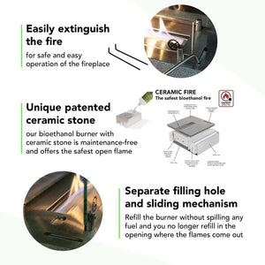 Xaralyn Bioethanol burner L - fireplace insert