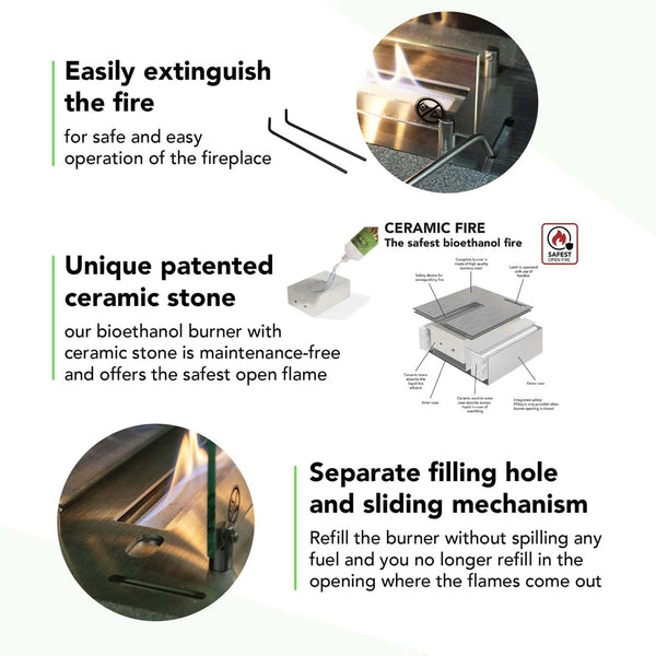 Xaralyn Bioethanol burner L - fireplace insert