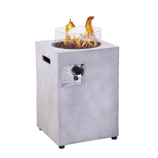 Xaralyn Column 40 Concrete look outdoor fireplace