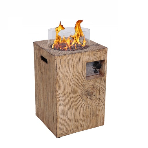 Xaralyn Column 40 Wood look outdoor fireplace