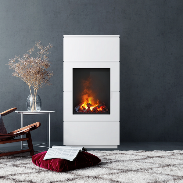 Dimplex Engine 68-400 built into wall with modern mantle