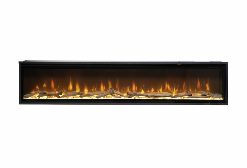 Standard Dimplex Evolve 74 variant with embers and drift wood