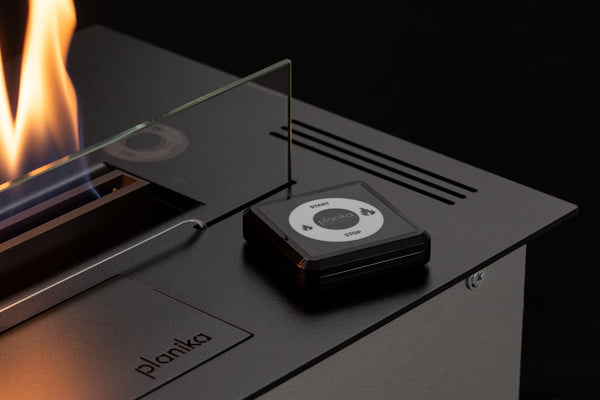 close up of Planika remote control FLA4 burner