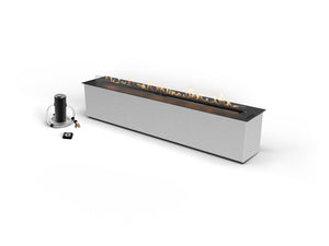Planika FLA4+ 1490 linear indoor ethanol burner with glass safety panel and remote control