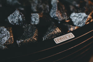 Close-up of a textured surface with Narvi branding