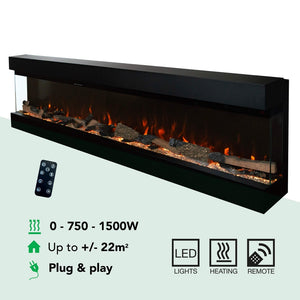 Electric Fireplace Xaralyn Fogo Amplo 180cm Built-In Cinewall