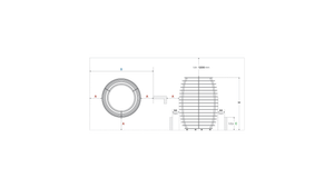 HUUM Hive Electric Sauna Heater dimensions on a white background