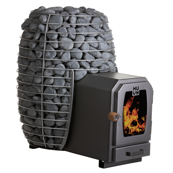 HUUM wood burning sauna heater with grey stones