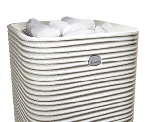 Standing Cast Stone Cladded Electric Sauna Heater Tulikivi Huurre Closeup From Top