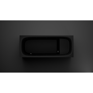 Modern black cold plunge on a dark gray background