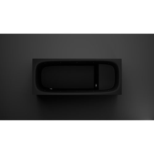 Modern black cold plunge on a dark gray background