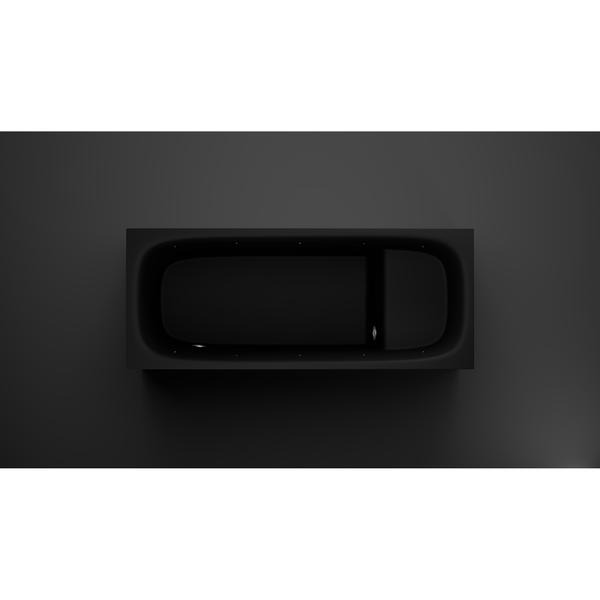 Modern black cold plunge on a dark gray background