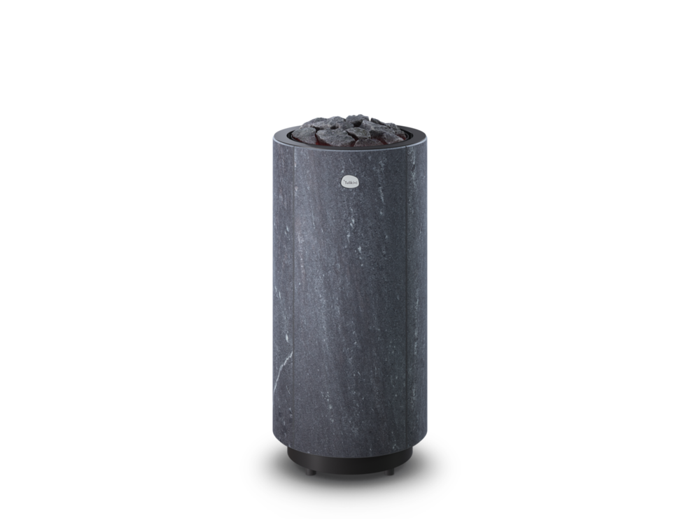 Round Soapstone Cladded Electric Sauna Heater Tulikivi Kaarna Nobile, Front