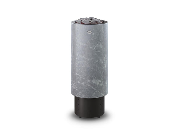 Round Soapstone Cladded Electric Sauna Heater Tulikivi Kaarna Classic, Elevated, Front