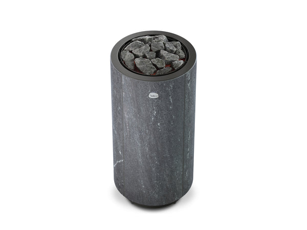 Round Soapstone Cladded Electric Sauna Heater Tulikivi Kaarna Nobile, Above