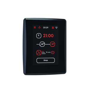 Digital thermostat with display on a white background