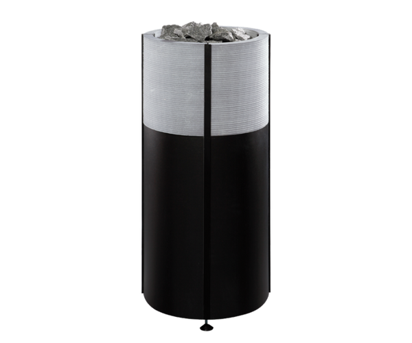Integratable Round Standing Soapstone Cladded Electric Sauna Heater Tulikivi Naava Integrated