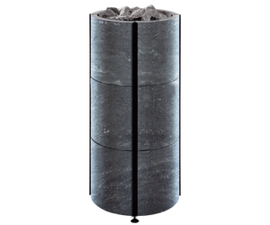Round Standing Soapstone Cladded Electric Sauna Heater Tulikivi Naava Nobile